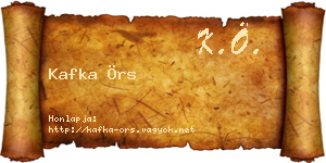 Kafka Örs névjegykártya