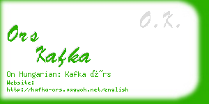 ors kafka business card
